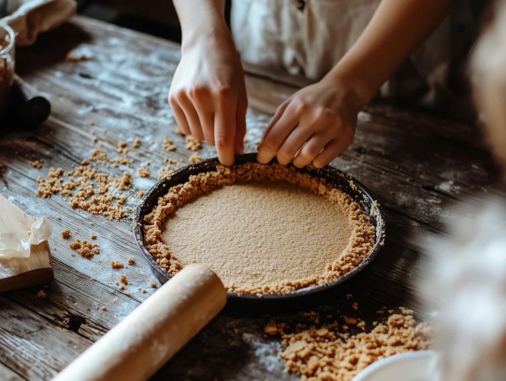 Cheesecake crust making