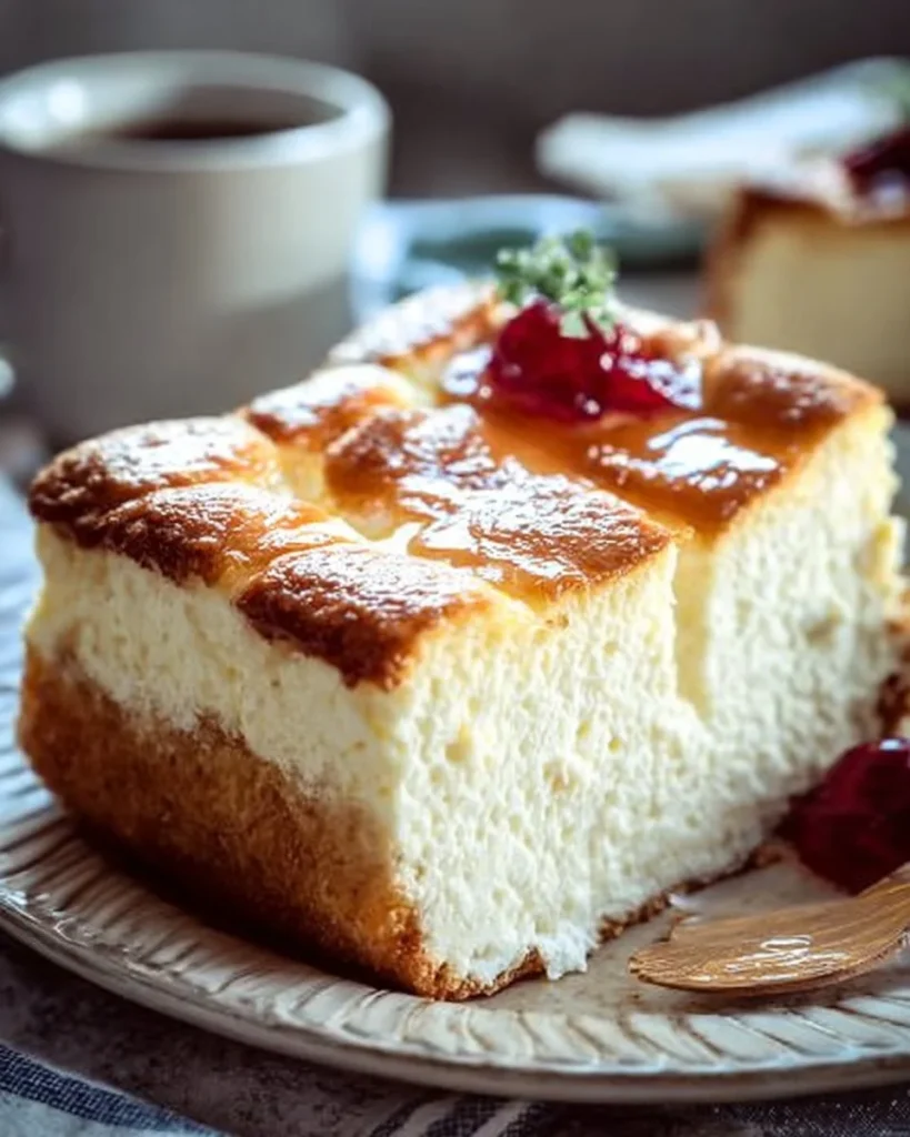 Delicious cream cheese cake topped with frosting and berries