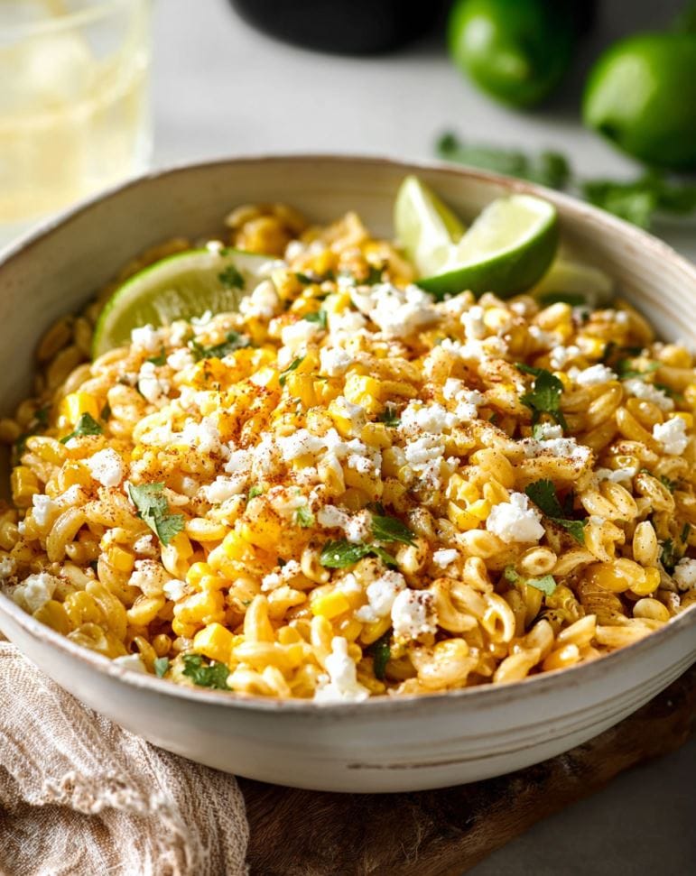 Healthy Mexican street corn pasta salad