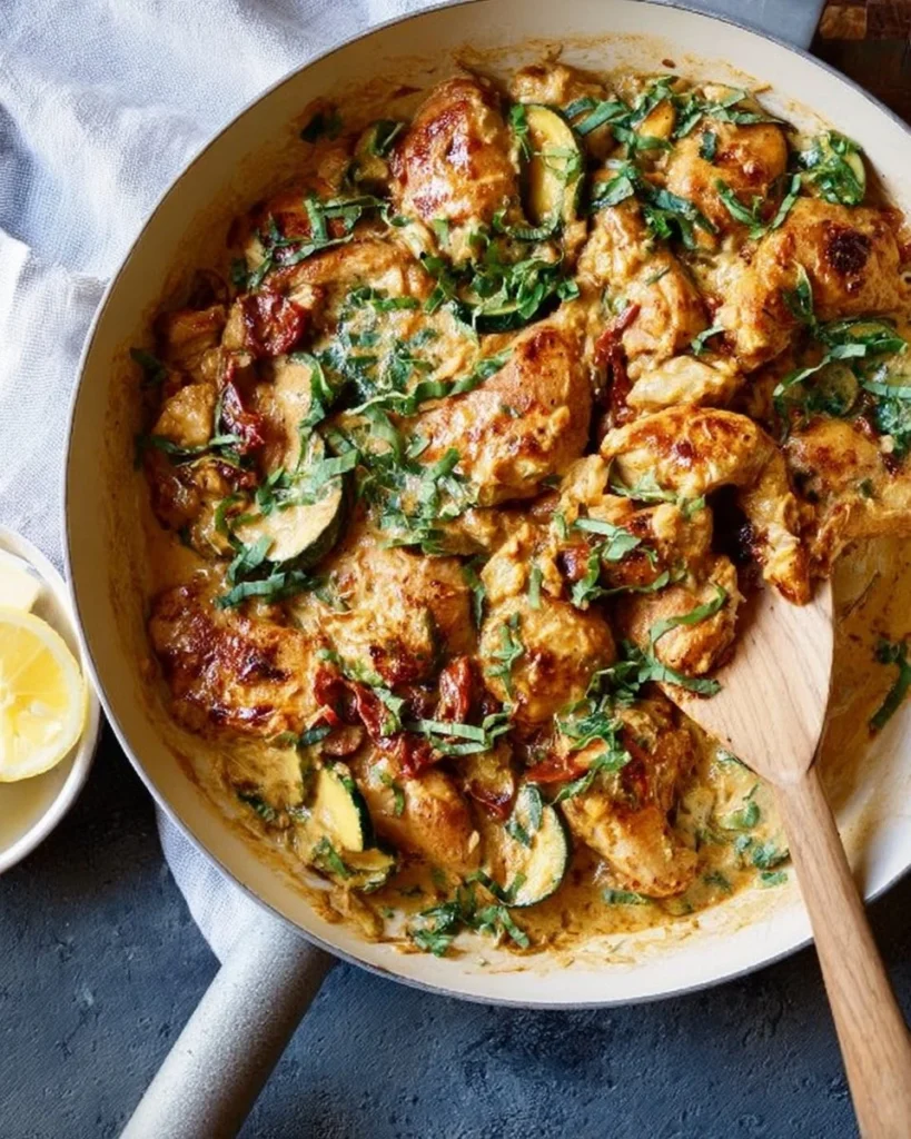 Whole30 Marry Me Chicken dish with herbs and creamy sauce